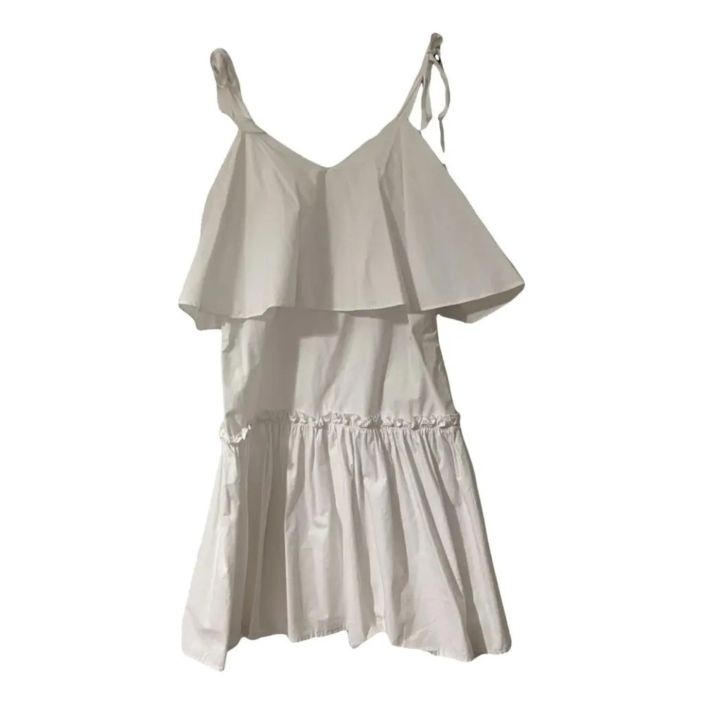 English Factory Women's Woven Ruffle Mini Poplin Dress, White, Medium M  NWT